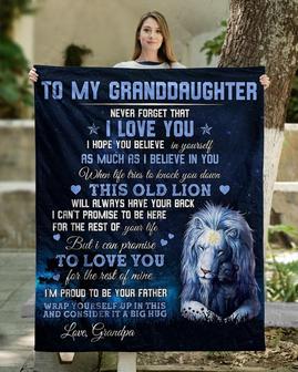 To my granddaughter blankets, Lion blanket from Grandpa, Fleece sherpa blanket,Granddaughter birthday, gift from Grandma,Personalized gifts, | Mazezy