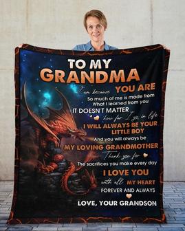 To my Grandma blankets, Grandson blanket, Fleece sherpa blanket, grandma blanket, Custom blanket, family blanket, fleece sherpa blanket