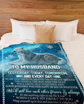 To my husband blanket, Anniversary gifts,Christmas gift, Personalized Fleece Sherpa Blankets, family blankets, husband and wife, Mr and mrs | Mazezy