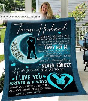 To my husband blanket, meeting you was fate, Valentine's gifts, Mr and Mrs gifts, anniversary gifts, blanket for him, gift for dad | Mazezy