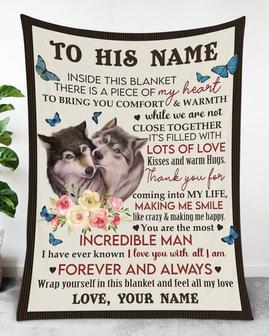 To My Husband blanket, Personalized Name Blankets, Loverly deer blanket, Fleece Sherpa blanket,valentine's day gifts, blanket for him | Mazezy