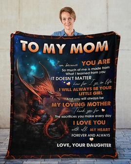 To my Mom blanket,blanket from daughter, Fleece sherpa blanket, Custom blanket, family blanket, gift from son, mom and daughter | Mazezy AU