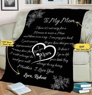 To My Mom Customized Blanket,Gift For Mom, Mama, Nana, Gift For Mother's Day,Christmas,Birthday, Personalized Gift For Mother, Quilt for bed | Mazezy