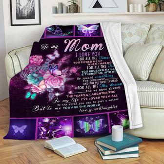 To my Mom You Are The World Blanket, Mother's Day Gifts, Christmas Gift For Mother, Anniversary Gift, Mom Blanket | Mazezy