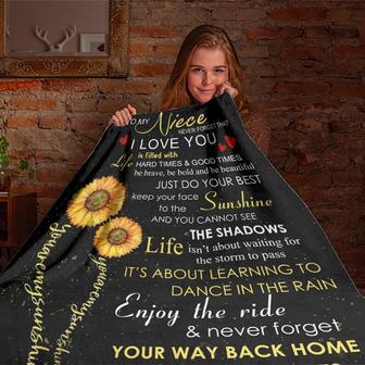 To My Niece You Are My Sunshine Blanket, Fleece /Sherpa/ Mink Blankets, Christmas Gift For Niece , For Girl | Mazezy AU