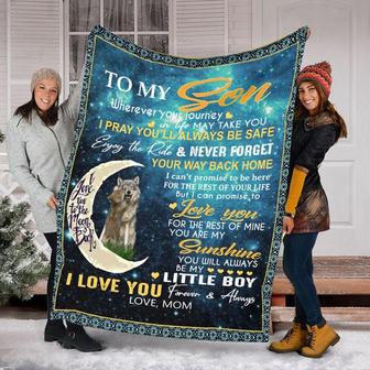 To My Son Love From Mom I Love You forever And Always Blanket, Fleece /Sherpa/ Mink Blankets, Christmas Gift For Son, For Boy | Mazezy