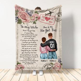 To my wife air mail blanket, anniversary blanket, Valentine's gifts, Mr & Mrs blanket, Custom blanket, gift for her, gift for him | Mazezy UK