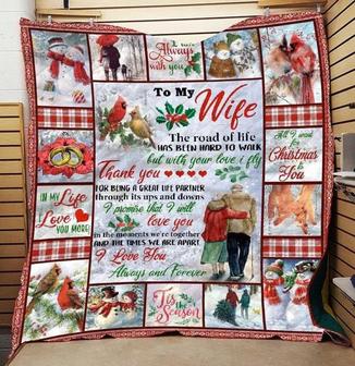 To my wife blanket, Christmas blankets, I am always with you, Christmas gift for wife, husband and wife, blanket for mommy, gift for her | Mazezy