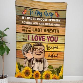 To My Wife Blanket From Husband, Gift To My Wife, I Love You Blanket, Sunflowers Blanket, Anniversary Gift for My Wife | Mazezy