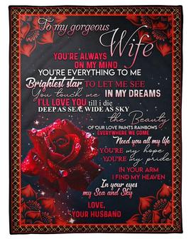 To my Wife blanket, Wife's birthday gift, Fleece Sherpa blanket, Husband and wife gifts, anniversary gifts, gift for her, love wife | Mazezy