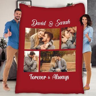 To My Wife Forever And Always Customized Blanket, Blanket For Couples,Gift For Her, Christmas Gift, Personalized Fleece Blanket, Anniversary | Mazezy