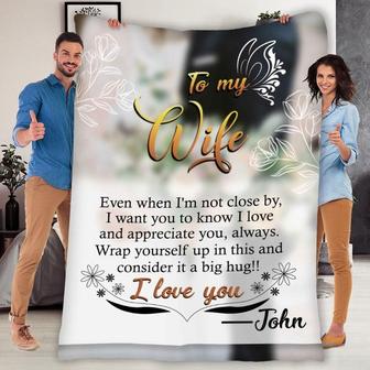 To My Wife I Love You Customized Blanket, Customized Gift For Couples, Gift For Anniversary, Christmas, Birthday, Personalized Gift For Wife | Mazezy