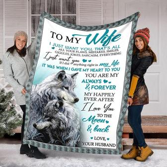 To My Wife Love You To The Moon And Back Blanket, Mother's Day Gifts, Christmas Gift For Wife, Anniversary Gift, Wife Blanket