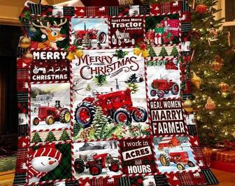 Tractor Christmas Blankets, Farmer blanket, Blanket for farmer, tractor for daddy, farming truck for boy, grandpa gifts, family farmer gifts | Mazezy