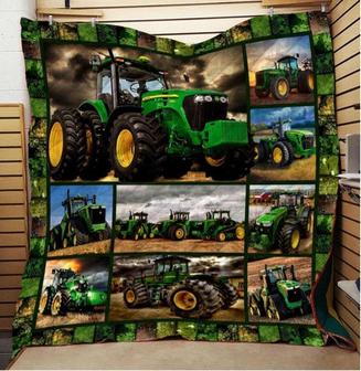 Tractor Fleece Sherpa Blanket, Tractor daddy blanket gifts, Christmas gifts for grandpa, gifts for boy, son grandson tractor, green tractor | Mazezy UK