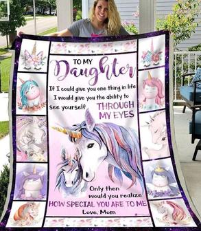 Unicorn blanket for daughter,Daughter blanket, Personalized Fleece Sherpa Blankets,Christmas blankets,gift from mom dad, birthday gift | Mazezy AU