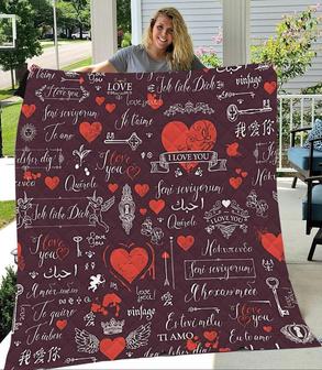 Valentine's day blanket, red heart blanket,boyfriend and girlfriend, Mr and Mrs,husband and wife,,anniversary valentine gifts | Mazezy