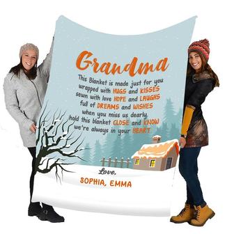 We Are Always In Your Heart Customized Blanket, Grandparent's Day Gifts, Fleece Blanket And Throws, Personalized Gift For Grandparents | Mazezy