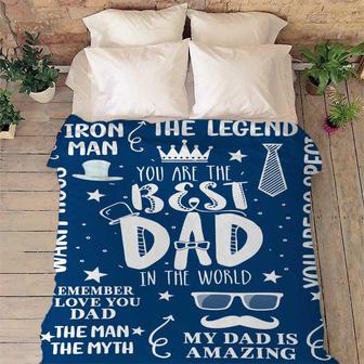 We Love You Dad Blanket, Father's Day Blanket, Birthday Gift For Daddy, Fleece Blanket With Names, Perfect Gift For Your Father | Mazezy
