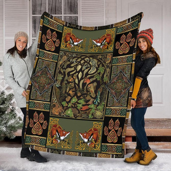 Woodland Fox and Forest Animals Blanket, Boho Blanket Special Gift, Gift Idea | Mazezy