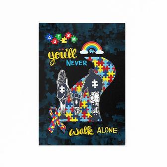 You|ll Never Walk Alone Son Autism Vertical Matte Poster | Mazezy
