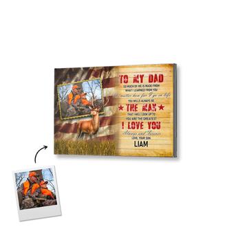 To my Dad So much Of Me Made From You Custom Photo Dad & Son Canvas | Gift For Hunting Dad | Gift From Son | Personalized Dad & Son Canvas - Thegiftio