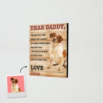 Dear Daddy Custom Photo Dog Dad Canvas | Dad Canvas | Dog Canvas | Personalized Dog Dad Canvas