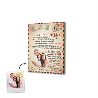 When Life Troubles Try To Scare You Custom Photo Family Canvas | Gift For Daughter | Personalized Family Canvas