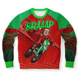 Braaap 25 Motorcross Santa Ugly Christmas Sweater | Favorety CA