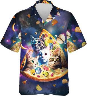 Cat Hawaiian Shirt - Animal Men's Casual Button-Down Short Sleeve Shirts - Seseable