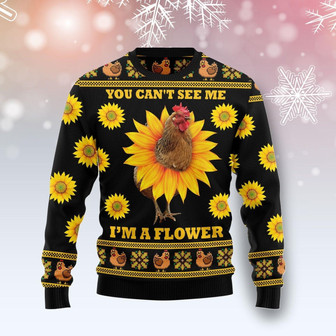 Chicken I'm A Flowers Farm Funny Family Christmas Holiday Ugly Sweater - Thegiftio UK