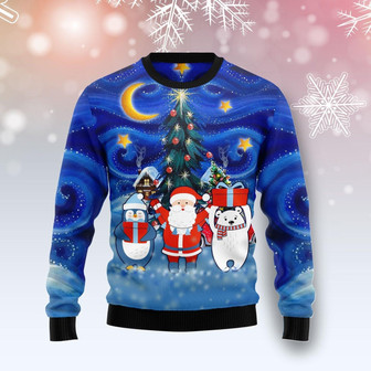 Christmas Card Polar Bear Santa Penguin Funny Ugly Sweater For Men And Women - Thegiftio UK