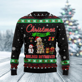 Christmas Is Better With Golden Retriever Ugly Sweater - Thegiftio UK