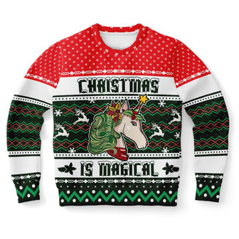 Christmas Is Magical Unicorn Ugly Sweater - Thegiftio UK
