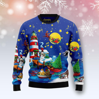 Christmas Lighthouse Ugly Sweater For Men And Women - Thegiftio UK
