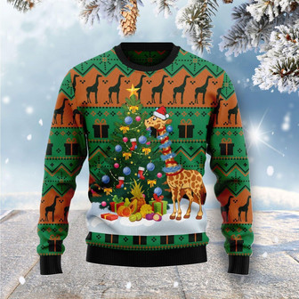 Christmas Tree Giraffe Ugly Sweater For Men And Women - Thegiftio UK