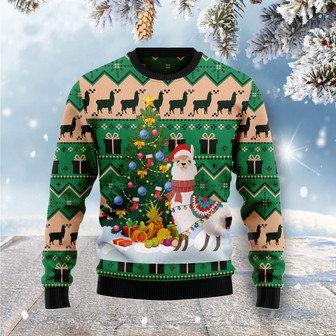 Christmas Tree Llama Ugly Sweater For Men And Women - Thegiftio UK