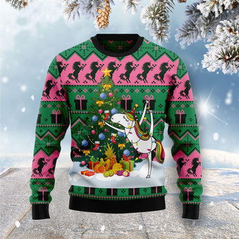 Christmas Tree Unicorn Ugly Sweater For Men And Women - Thegiftio UK