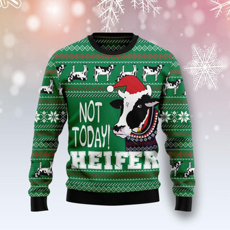 Cow Not Today Christmas Funny Ugly Sweater For Men And Women - Thegiftio UK