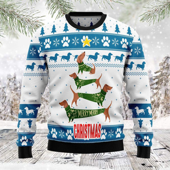 Cute Dachshund Christmas Ugly Sweater For Men And Women - Thegiftio UK