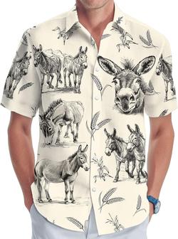 Farm Animal Button Shirt for Men, Animal Men's Hawaiian Shirt, Summer Unisex Shirt, Birthday Gifts for Men - Seseable