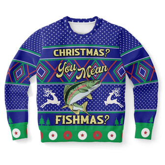 Fishmas Fishing Lover Ugly Christmas Sweater - Thegiftio UK