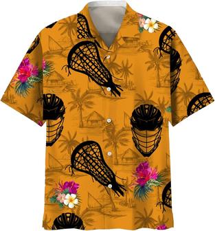 Lacrosse Hawaiian Shirts - Team Sport Button Down Mens Hawaiian Shirts Short Sleeve - Seseable