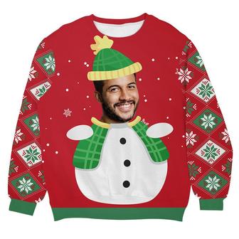 Photo Inserted Funny Face Character Christmas Ugly Sweater - Thegiftio UK