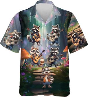 Raccoon Hawaiian Shirt - Mammal Men's Casual Button-Down Short Sleeve Shirts - Seseable