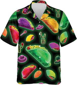 Taco Hawaiian Shirts - Mexican Food Button Down Mens Hawaiian Shirts Short Sleeve - Seseable