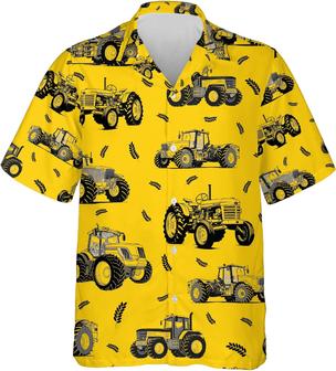 Tractor Farm Hawaiian Shirts - Country Button Down Mens Hawaiian Shirts Short Sleeve - Seseable