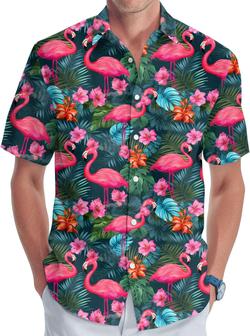 Tropical Men's Button Shirt, Tropical Hawaiian Shirt for Unisex, Summer Birthday Gift for Men - Seseable