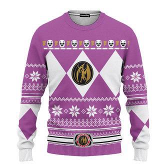 3D Mighty Morphin Pink Power Rangers Ugly Sweater | Favorety CA