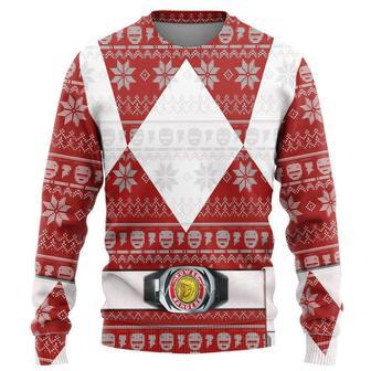 3D Mighty Morphin Red Power Ranger Ugly Sweater | Favorety CA